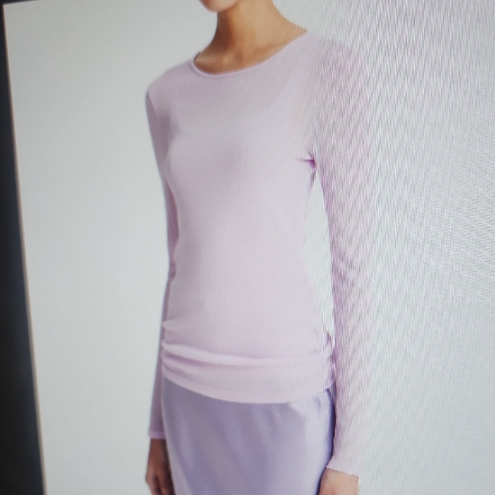 Vince Sheer Long Sleeve Crewneck Top Size S